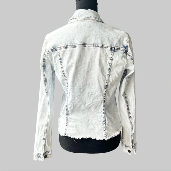 Kut From the Kloth Light Wash Distressed Jean Jacket - Picture 4 of 16